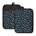 8-Bit Video Game Monsters Pattern Print Pot Holders With Pocket