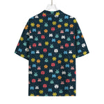 8-Bit Video Game Monsters Pattern Print Rayon Hawaiian Shirt