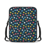 8-Bit Video Game Monsters Pattern Print Rectangular Crossbody Bag