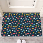 8-Bit Video Game Monsters Pattern Print Rubber Doormat