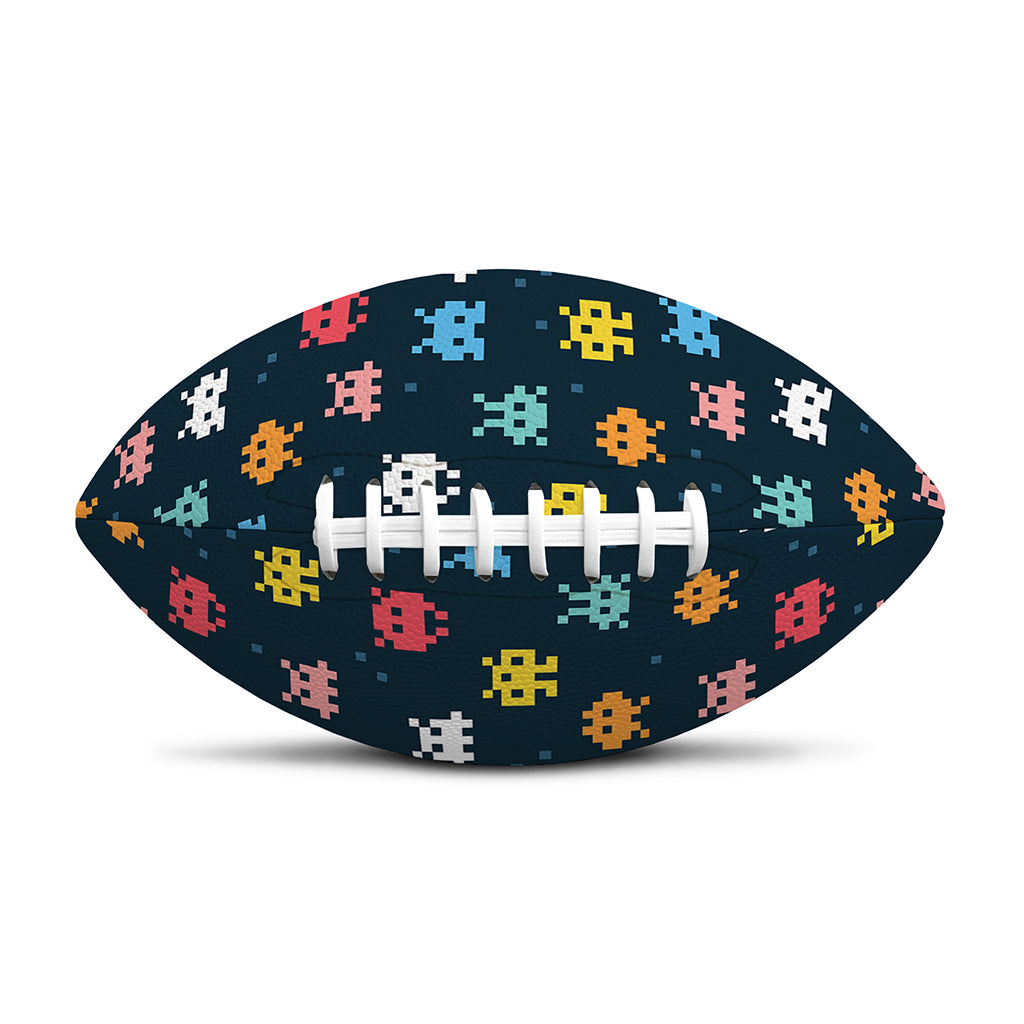 8-Bit Video Game Monsters Pattern Print Rugby Ball