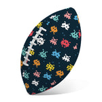 8-Bit Video Game Monsters Pattern Print Rugby Ball