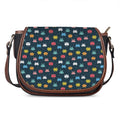 8-Bit Video Game Monsters Pattern Print Saddle Bag