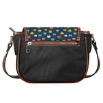 8-Bit Video Game Monsters Pattern Print Saddle Bag