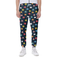 8-Bit Video Game Monsters Pattern Print Joggers