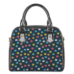 8-Bit Video Game Monsters Pattern Print Shoulder Handbag