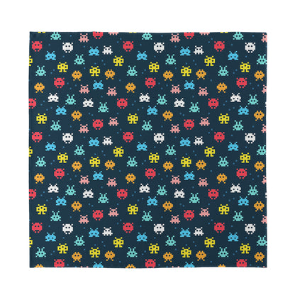 8-Bit Video Game Monsters Pattern Print Silk Bandana