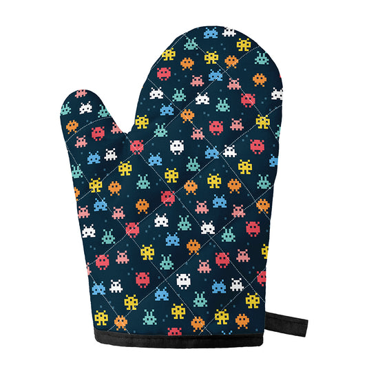 8-Bit Video Game Monsters Pattern Print Single Oven Mitt