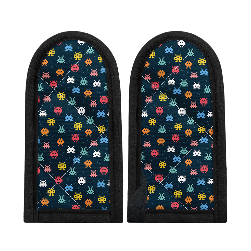 8-Bit Video Game Monsters Pattern Print Skillet Handle Cover