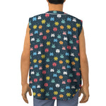 8-Bit Video Game Monsters Pattern Print Sleeveless Baseball Jersey