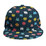 8-Bit Video Game Monsters Pattern Print Snapback Cap