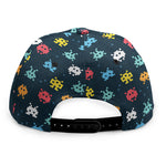 8-Bit Video Game Monsters Pattern Print Snapback Cap