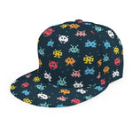 8-Bit Video Game Monsters Pattern Print Snapback Cap