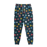 8-Bit Video Game Monsters Pattern Print Sweatpants