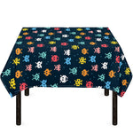 8-Bit Video Game Monsters Pattern Print Tablecloth
