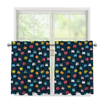 8-Bit Video Game Monsters Pattern Print Tier Curtains