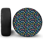 8-Bit Video Game Monsters Pattern Print Tire Cover