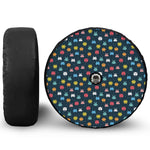 8-Bit Video Game Monsters Pattern Print Tire Cover With Camera Hole