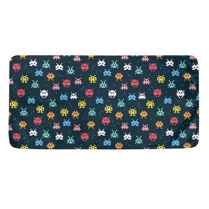 8-Bit Video Game Monsters Pattern Print Towel