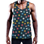 8-Bit Video Game Monsters Pattern Print Training Tank Top