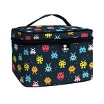 8-Bit Video Game Monsters Pattern Print Travel Makeup Bag