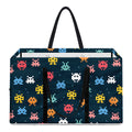 8-Bit Video Game Monsters Pattern Print Utility Tote Bag