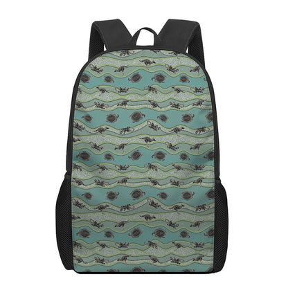 Aboriginal Animals Pattern Print 17 Inch Backpack