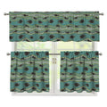 Aboriginal Animals Pattern Print 3 Piece Kitchen Curtains