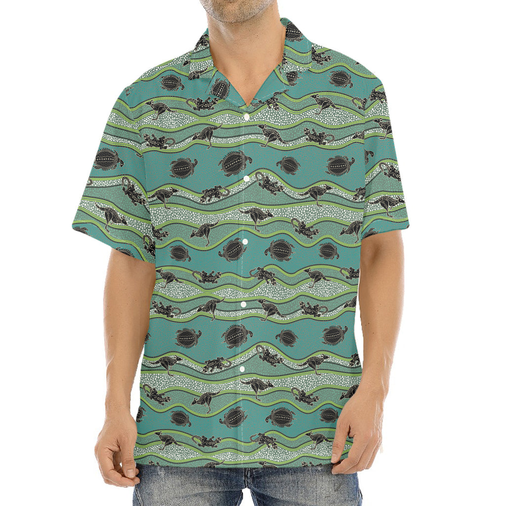 Aboriginal Animals Pattern Print Aloha Shirt