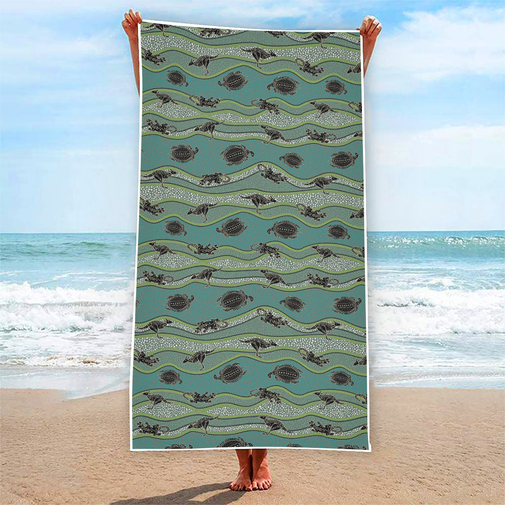 Aboriginal Animals Pattern Print Beach Towel