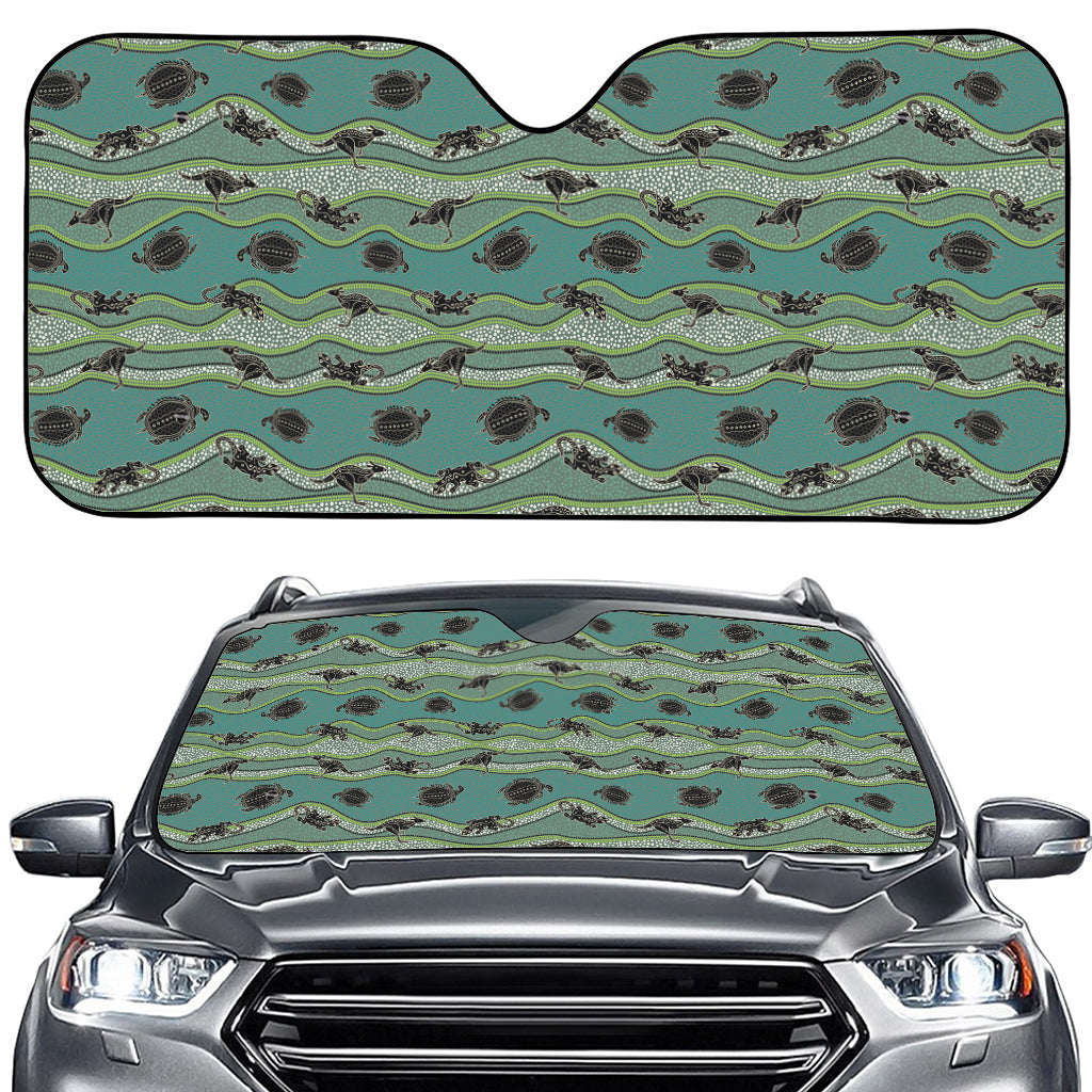 Aboriginal Animals Pattern Print Car Windshield Sun Shade