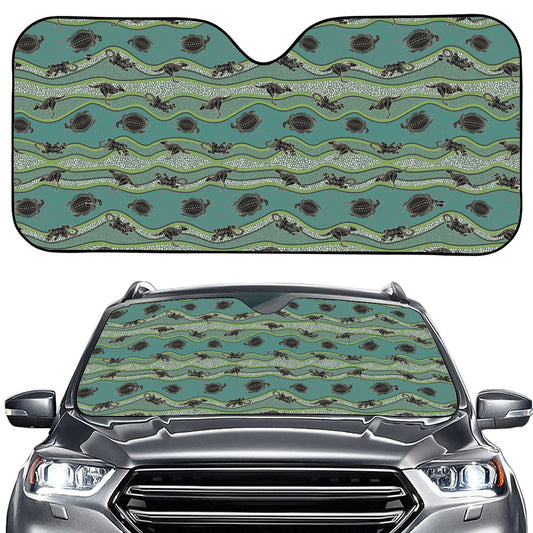 Aboriginal Animals Pattern Print Car Windshield Sun Shade