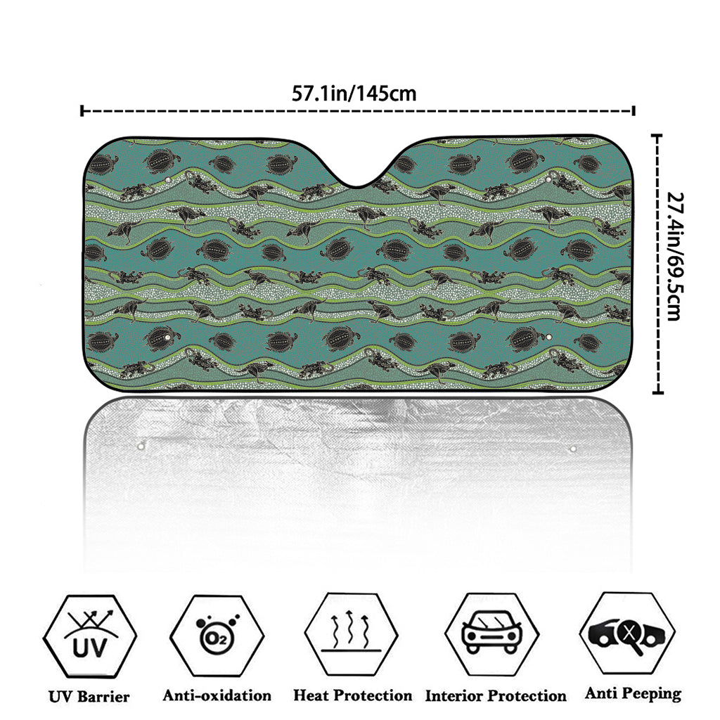 Aboriginal Animals Pattern Print Car Windshield Sun Shade