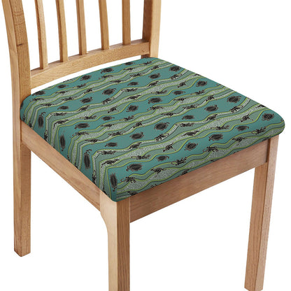 Aboriginal Animals Pattern Print Chair Cushion Cover