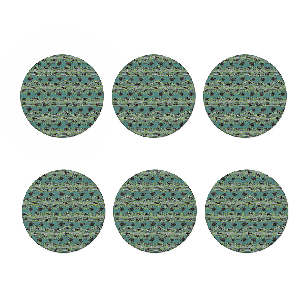 Aboriginal Animals Pattern Print Coaster Set