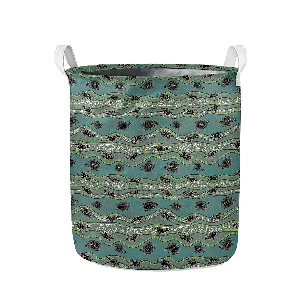Aboriginal Animals Pattern Print Collapsible Laundry Basket