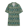 Aboriginal Animals Pattern Print Cotton Hawaiian Shirt