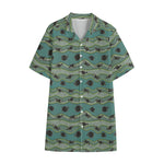 Aboriginal Animals Pattern Print Cotton Hawaiian Shirt