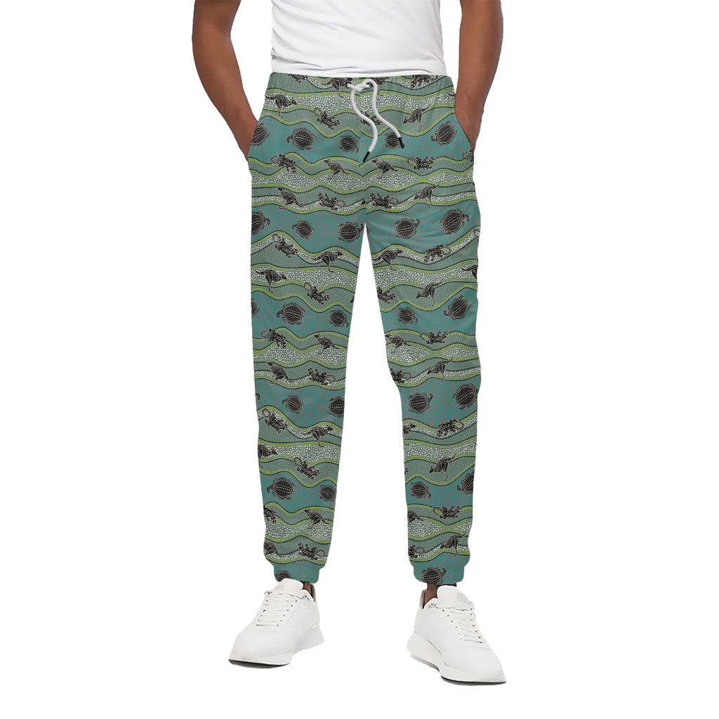 Aboriginal Animals Pattern Print Cotton Pants