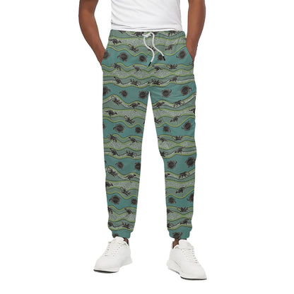 Aboriginal Animals Pattern Print Cotton Pants