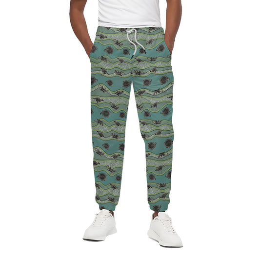 Aboriginal Animals Pattern Print Cotton Pants