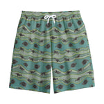 Aboriginal Animals Pattern Print Cotton Shorts
