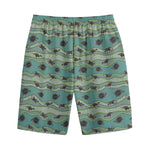 Aboriginal Animals Pattern Print Cotton Shorts