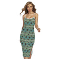 Aboriginal Animals Pattern Print Cross Back Cami Dress