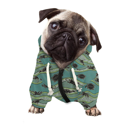 Aboriginal Animals Pattern Print Dog Zip Up Hoodie