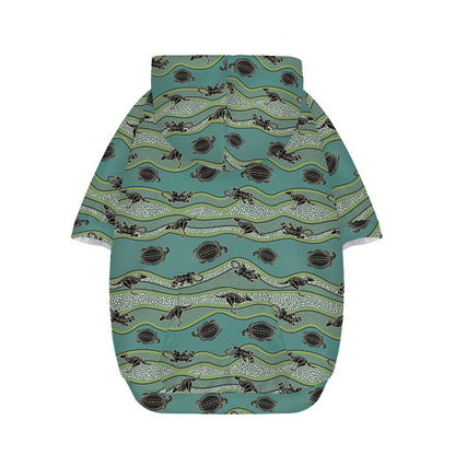 Aboriginal Animals Pattern Print Dog Zip Up Hoodie