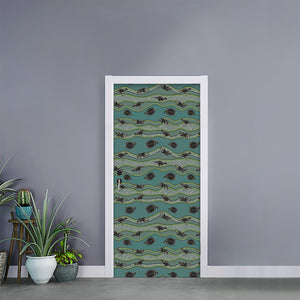 Aboriginal Animals Pattern Print Door Sticker