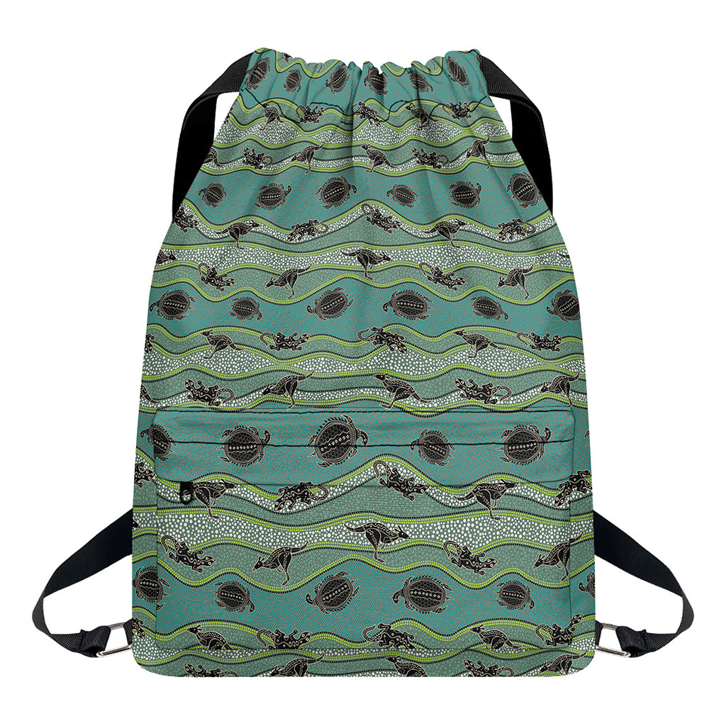 Aboriginal Animals Pattern Print Drawstring Backpack