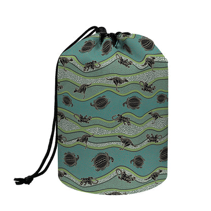 Aboriginal Animals Pattern Print Drawstring Makeup Bag