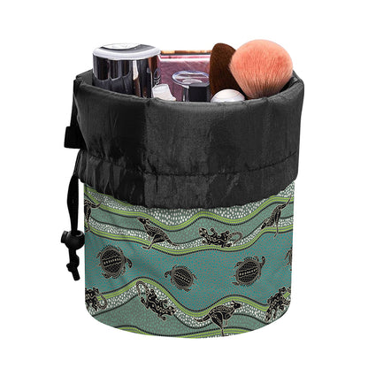 Aboriginal Animals Pattern Print Drawstring Makeup Bag